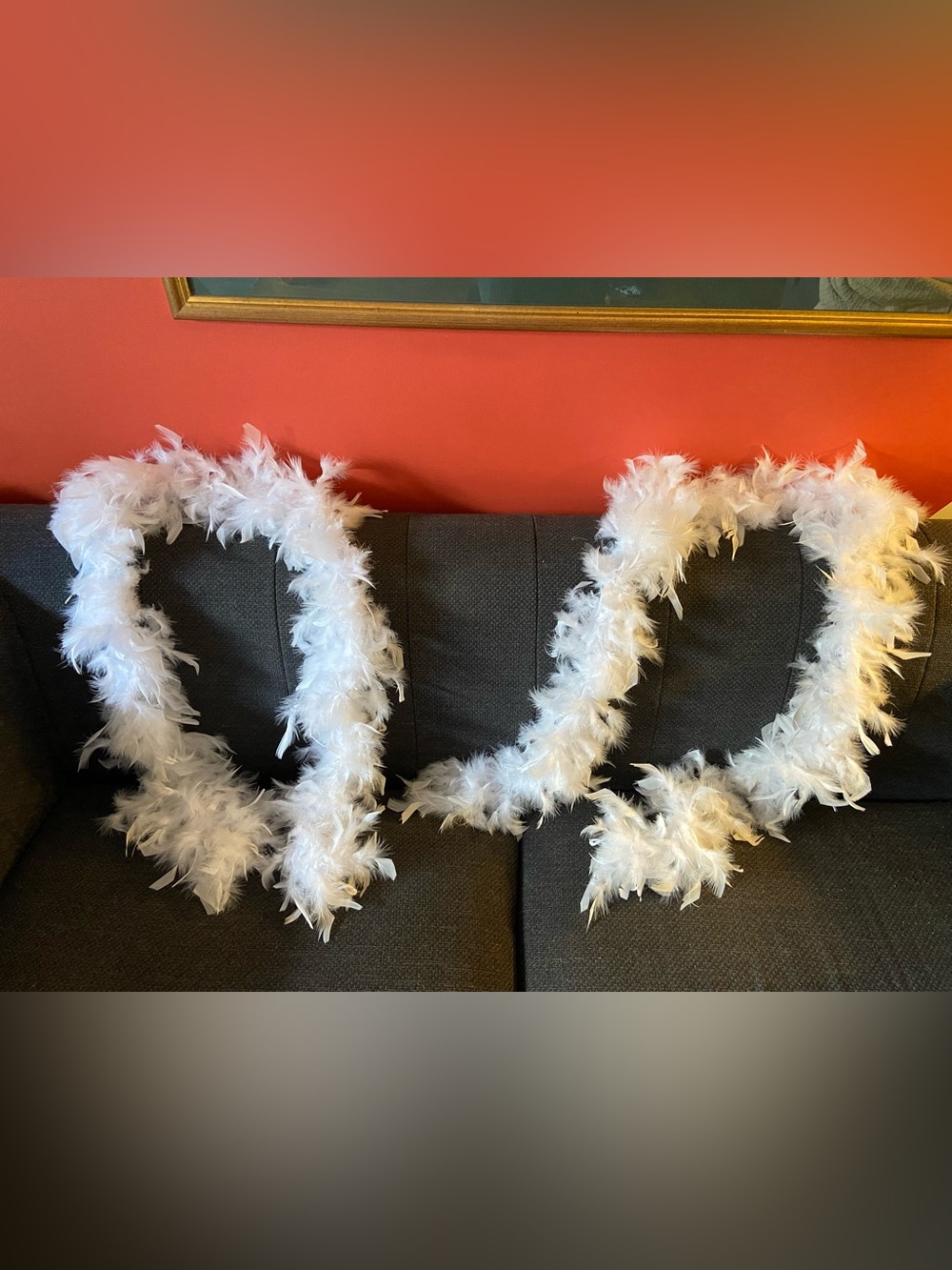 2x White Feather Boa, ~6ft